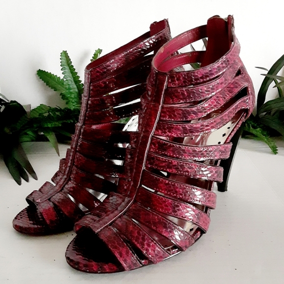 Bcbgeneration "Single" Strappy Snake Embossed Pump - Picture 9 of 16